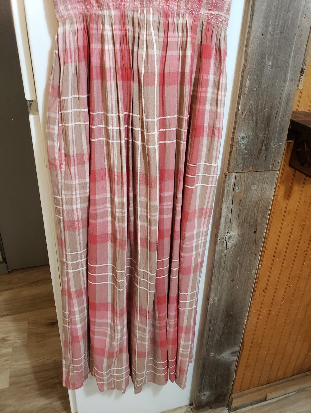 Free People New With Tags Sweet Nothings Midi/maxi Reds/tan Plaid Dress Med - Picture 5 of 9